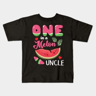 Hearts Watermelon Cream One In A Melon Uncle Niece Nephew Kids T-Shirt